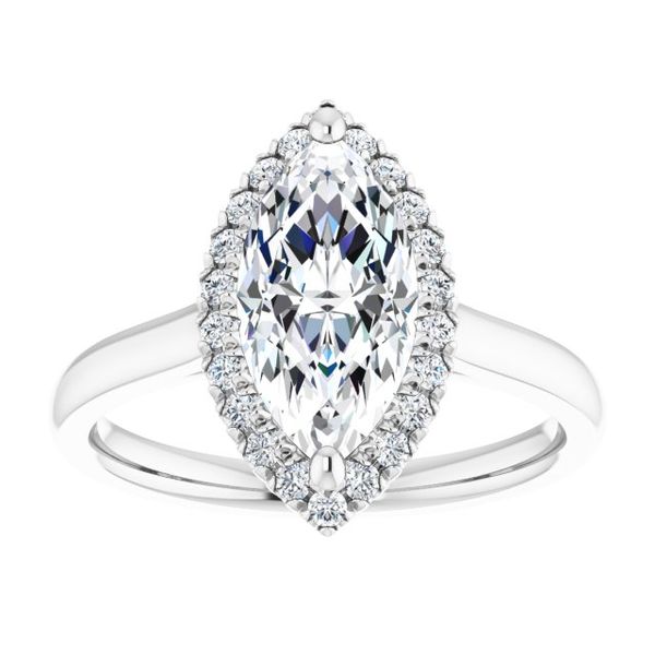 French-Set Halo-Style Engagement Ring Image 3 MurDuff's, Inc. Florence, MA