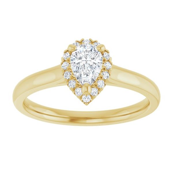 French-Set Halo-Style Engagement Ring Image 3 L.I. Goldmine Smithtown, NY