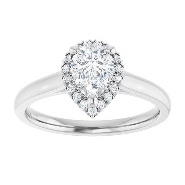 French-Set Halo-Style Engagement Ring Image 3 House of Silva Wooster, OH
