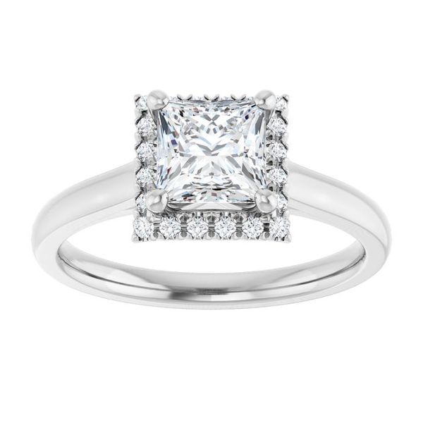 French-Set Halo-Style Engagement Ring Image 3 The Hills Jewelry LLC Worthington, OH