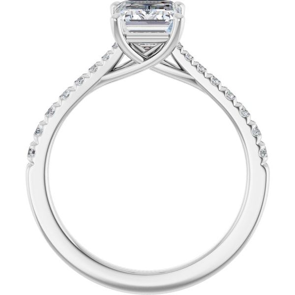 French-Set Engagement Ring Image 2 The Jewelry Source El Segundo, CA