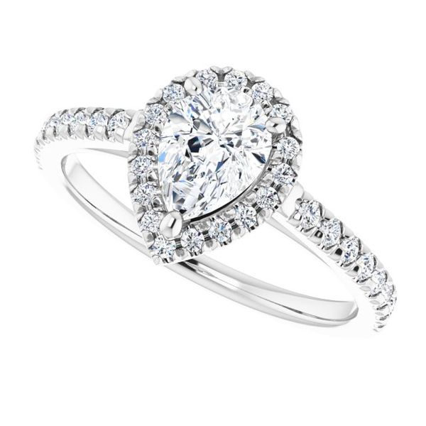French-Set Halo-Style Engagement Ring Image 5 The Diamond Ring Co San Jose, CA