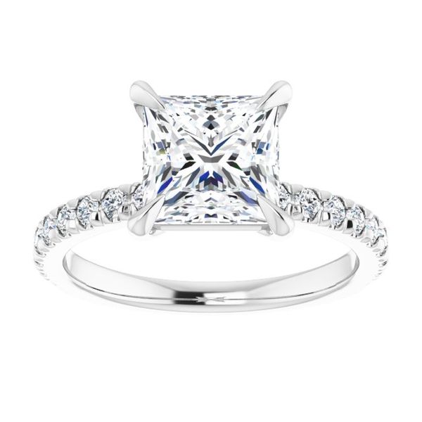 French-Set Engagement Ring Image 3 The Jewelry Source El Segundo, CA