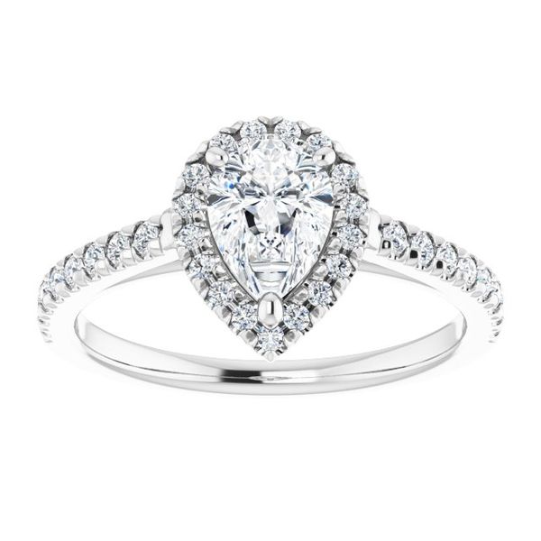 French-Set Halo-Style Engagement Ring Image 3 Von's Jewelry, Inc. Lima, OH