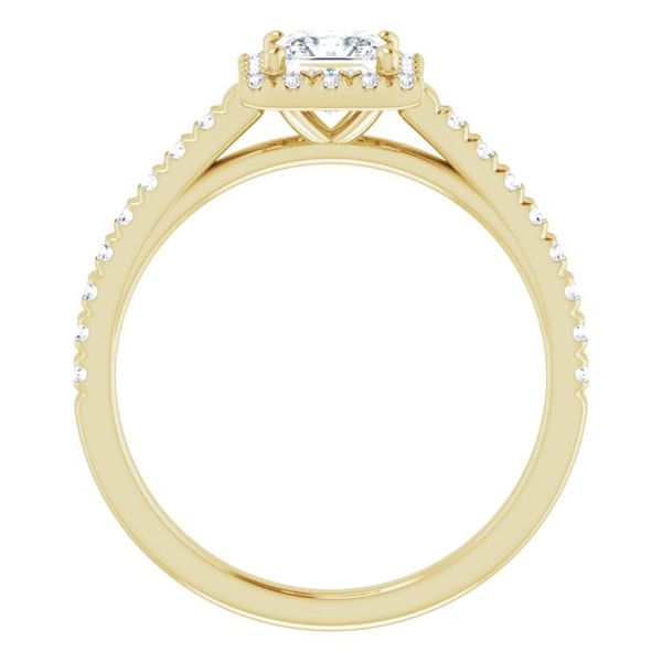 French-Set Halo-Style Engagement Ring Image 2 Von's Jewelry, Inc. Lima, OH