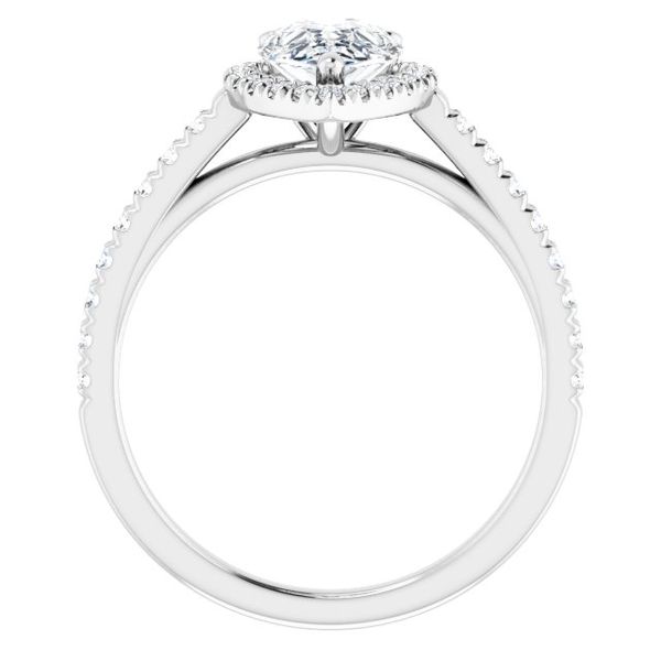 French-Set Halo-Style Engagement Ring Image 2 The Diamond Ring Co San Jose, CA