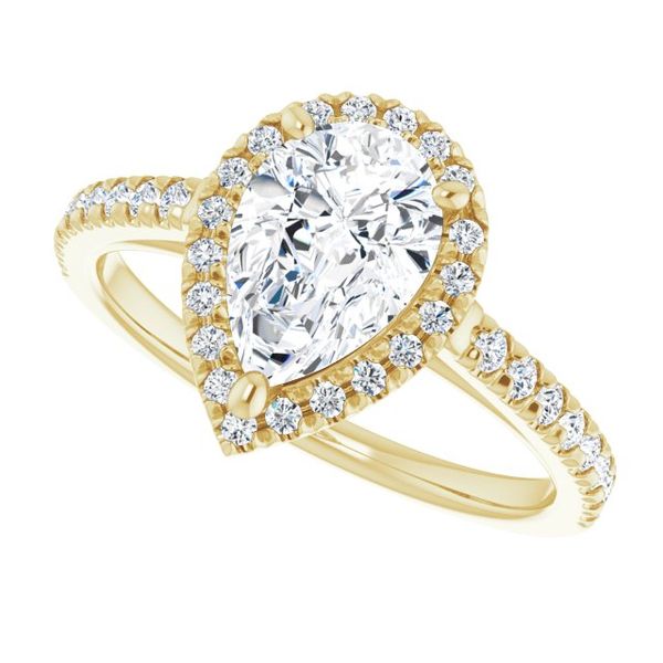 French-Set Halo-Style Engagement Ring Image 5 Meritage Jewelers Lutherville, MD
