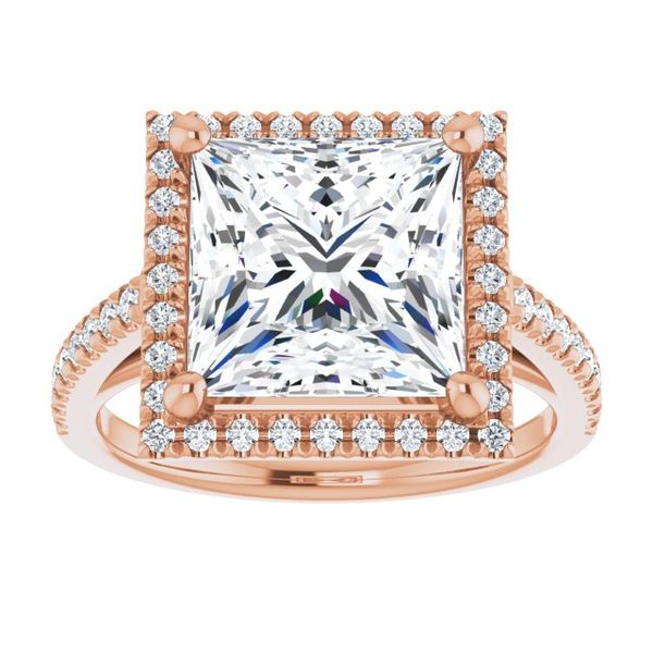 French-Set Halo-Style Engagement Ring Image 3 Waddington Jewelers Bowling Green, OH