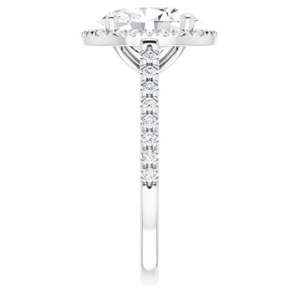 French-Set Halo-Style Engagement Ring Image 4 House of Silva Wooster, OH
