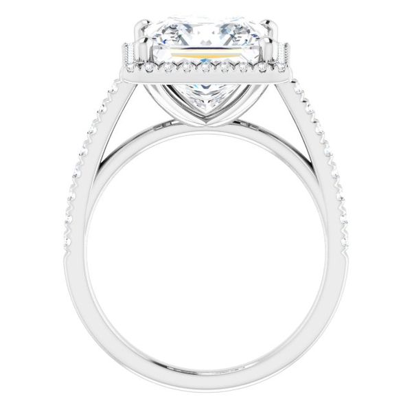 French-Set Halo-Style Engagement Ring Image 2 MurDuff's, Inc. Florence, MA