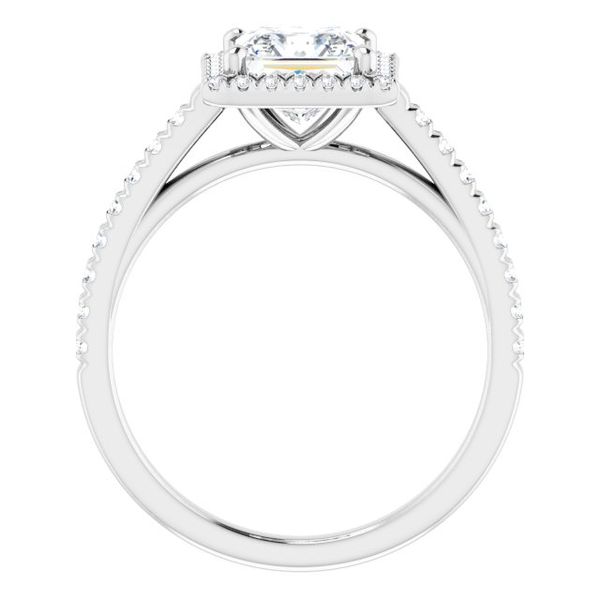 French-Set Halo-Style Engagement Ring Image 2 The Diamond Ring Co San Jose, CA