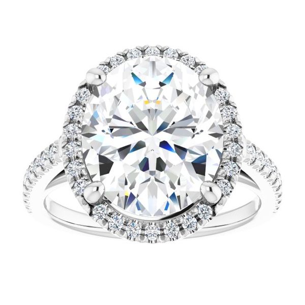 French-Set Halo-Style Engagement Ring Image 3 The Diamond Ring Co San Jose, CA