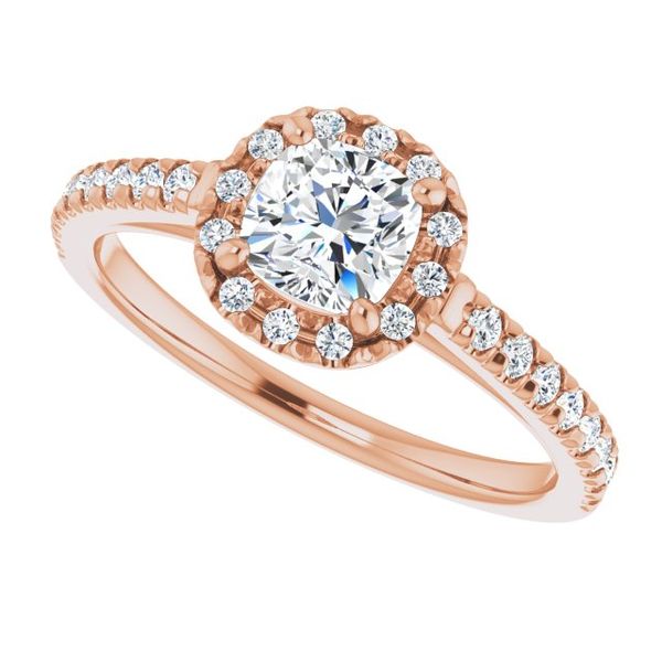 French-Set Halo-Style Engagement Ring Image 5 The Diamond Ring Co San Jose, CA