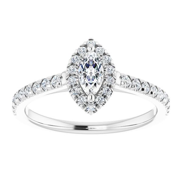 French-Set Halo-Style Engagement Ring Image 3 The Diamond Ring Co San Jose, CA