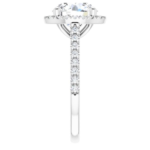 French-Set Halo-Style Engagement Ring Image 4 The Diamond Ring Co San Jose, CA
