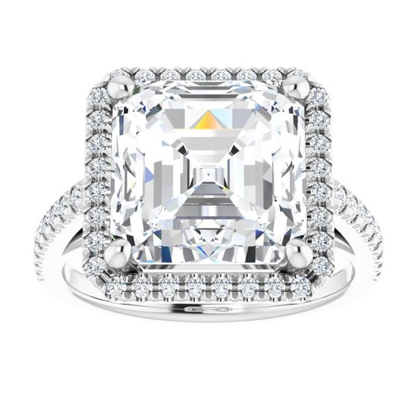 French-Set Halo-Style Engagement Ring Image 3 Leitzel's Jewelry Myerstown, PA