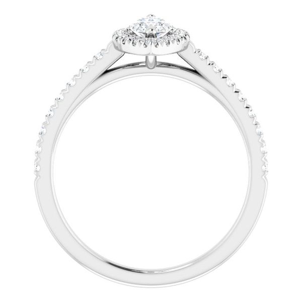 French-Set Halo-Style Engagement Ring Image 2 Perry's Emporium Wilmington, NC