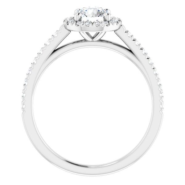 French-Set Halo-Style Engagement Ring Image 2 Vulcan's Forge LLC Kansas City, MO