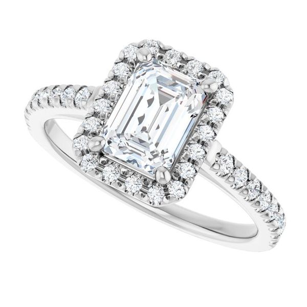 French-Set Halo-Style Engagement Ring Image 5 House of Silva Wooster, OH