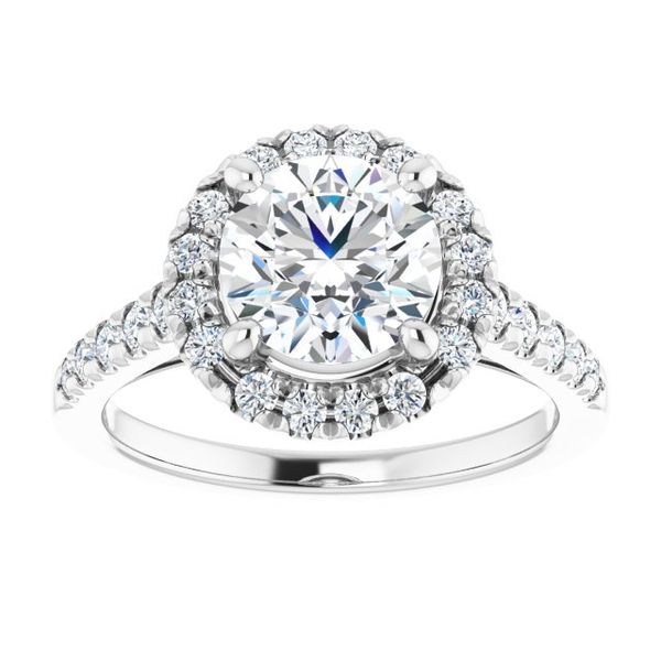 French-Set Halo-Style Engagement Ring Image 3 MurDuff's, Inc. Florence, MA