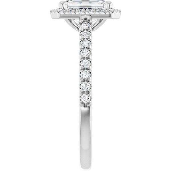 French-Set Halo-Style Engagement Ring Image 4 MurDuff's, Inc. Florence, MA
