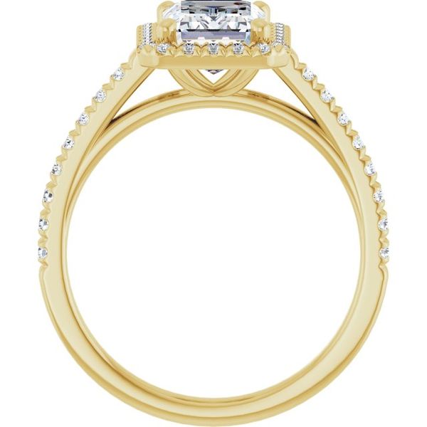 French-Set Halo-Style Engagement Ring Image 2 Von's Jewelry, Inc. Lima, OH