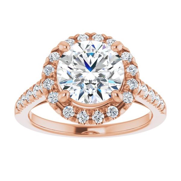 French-Set Halo-Style Engagement Ring Image 3 Perry's Emporium Wilmington, NC
