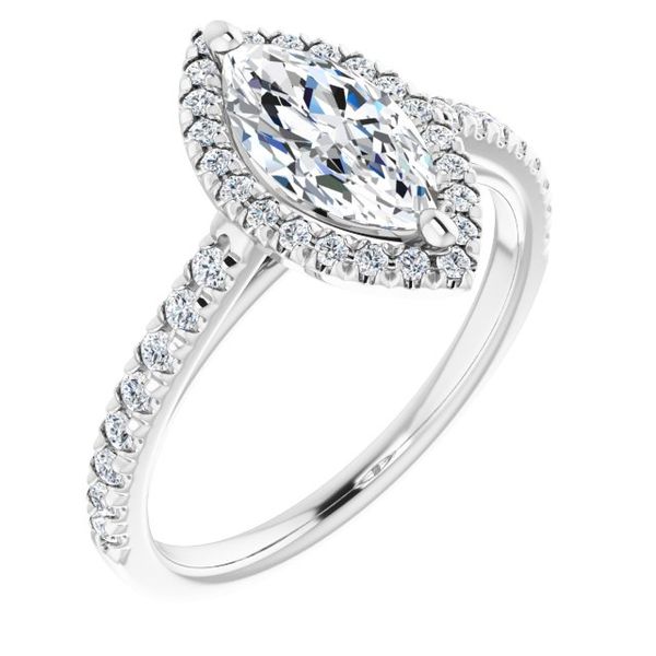 French-Set Halo-Style Engagement Ring Von's Jewelry, Inc. Lima, OH