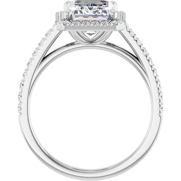 French-Set Halo-Style Engagement Ring Image 2 Meritage Jewelers Lutherville, MD