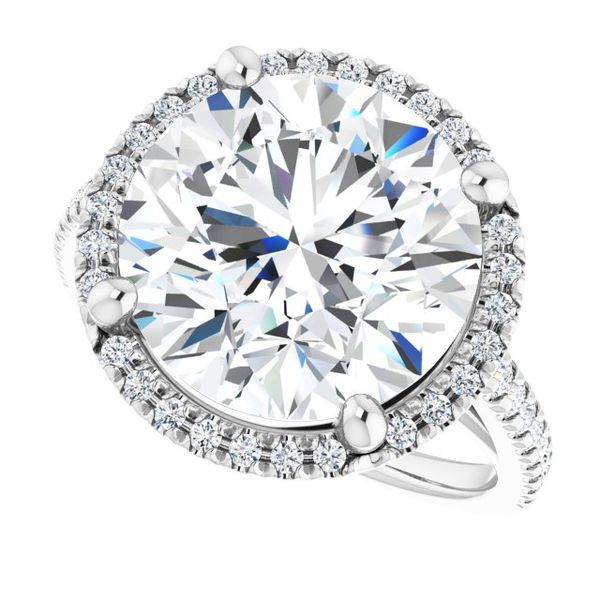French-Set Halo-Style Engagement Ring Image 5 The Hills Jewelry LLC Worthington, OH