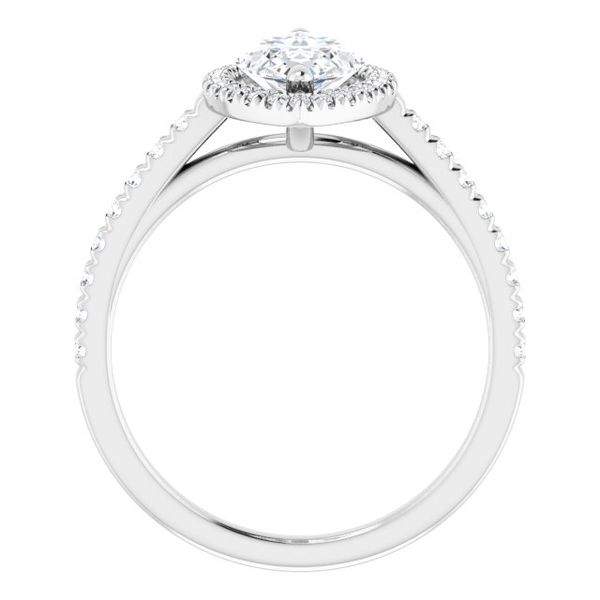 French-Set Halo-Style Engagement Ring Image 2 Leitzel's Jewelry Myerstown, PA