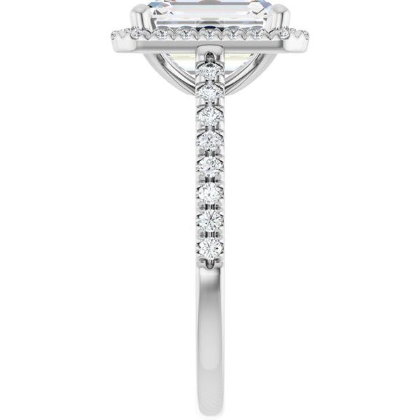 French-Set Halo-Style Engagement Ring Image 4 L.I. Goldmine Smithtown, NY