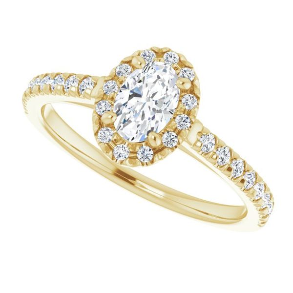French-Set Halo-Style Engagement Ring Image 5 Leitzel's Jewelry Myerstown, PA