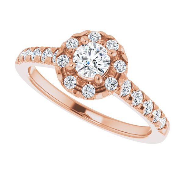 French-Set Halo-Style Engagement Ring Image 5 Von's Jewelry, Inc. Lima, OH