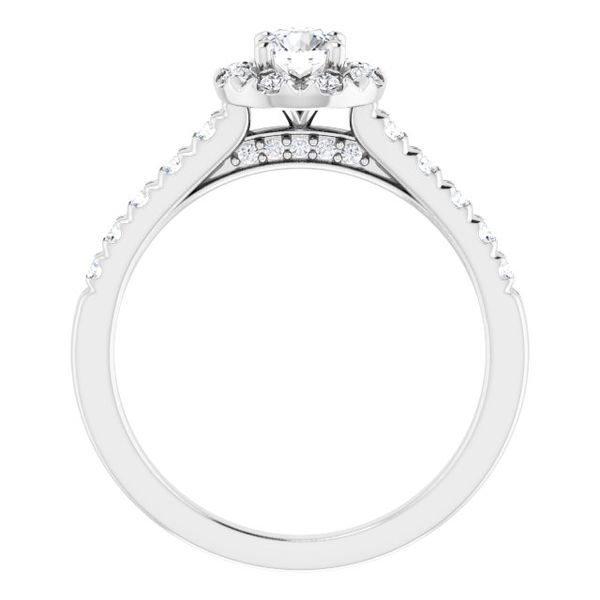 French-Set Halo-Style Engagement Ring Image 2 Victoria Jewellers REGINA, SK