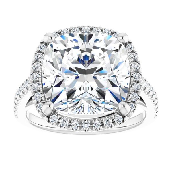 French-Set Halo-Style Engagement Ring Image 3 Meritage Jewelers Lutherville, MD