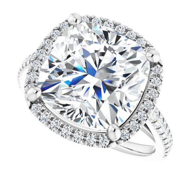 French-Set Halo-Style Engagement Ring Image 5 Meritage Jewelers Lutherville, MD