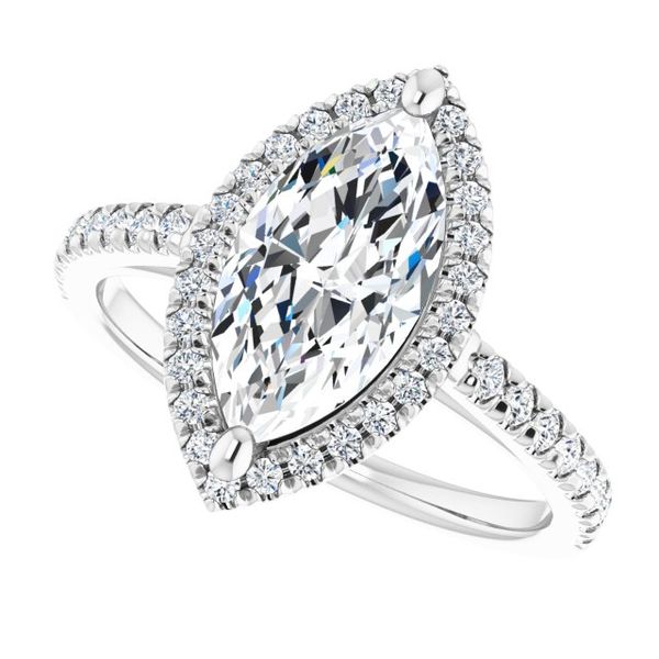 French-Set Halo-Style Engagement Ring Image 5 Victoria Jewellers REGINA, SK
