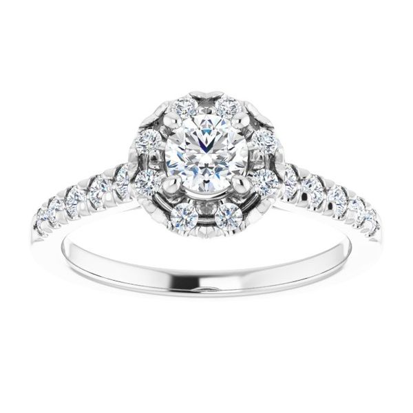 French-Set Halo-Style Engagement Ring Image 3 Victoria Jewellers REGINA, SK