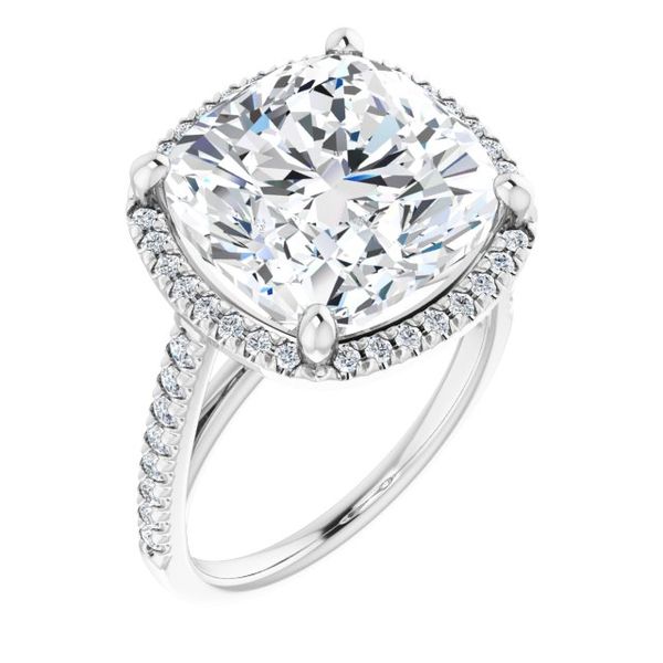 French-Set Halo-Style Engagement Ring Leitzel's Jewelry Myerstown, PA