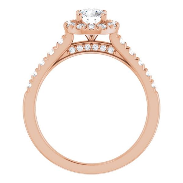 French-Set Halo-Style Engagement Ring Image 2 Maharaja's Fine Jewelry & Gift Panama City, FL