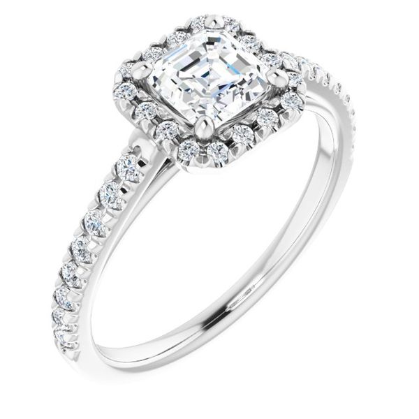 French-Set Halo-Style Engagement Ring Victoria Jewellers REGINA, SK