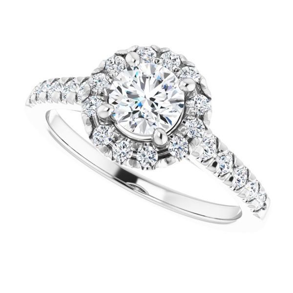 French-Set Halo-Style Engagement Ring Image 5 H. Brandt Jewelers Natick, MA