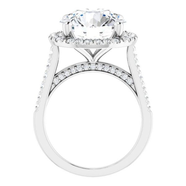 French-Set Halo-Style Engagement Ring Image 2 Swede's Jewelers East Windsor, CT