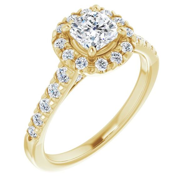 French-Set Halo-Style Engagement Ring Leitzel's Jewelry Myerstown, PA
