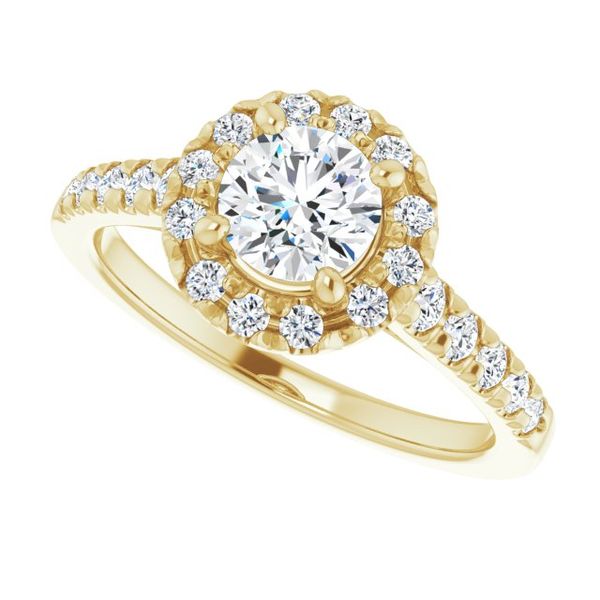 French-Set Halo-Style Engagement Ring Image 5 Swede's Jewelers East Windsor, CT