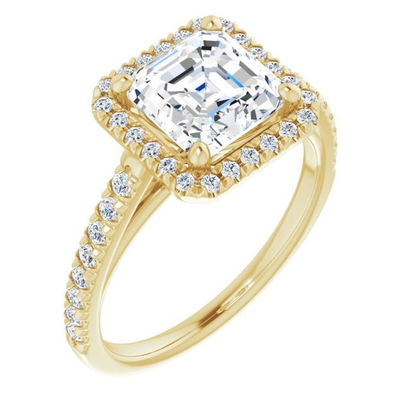 French-Set Halo-Style Engagement Ring Swede's Jewelers East Windsor, CT