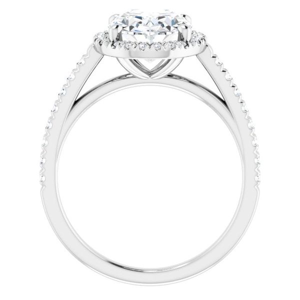 French-Set Halo-Style Engagement Ring Image 2 Swede's Jewelers East Windsor, CT
