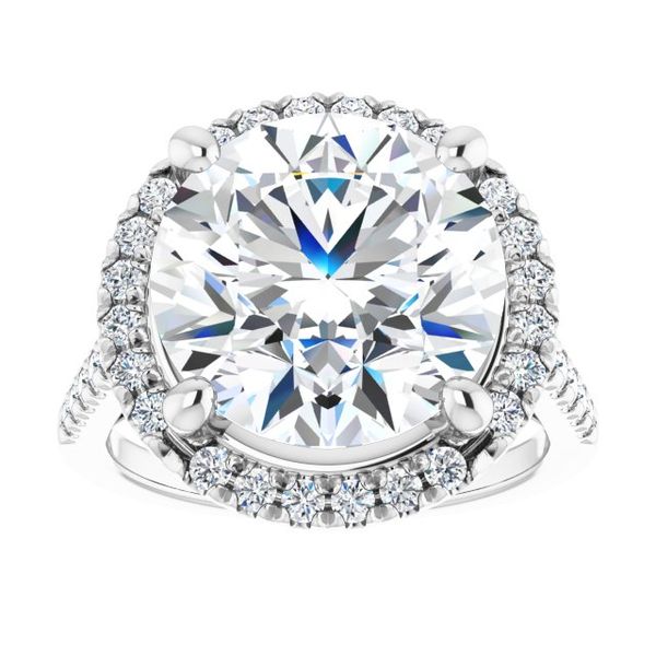 French-Set Halo-Style Engagement Ring Image 3 Swede's Jewelers East Windsor, CT