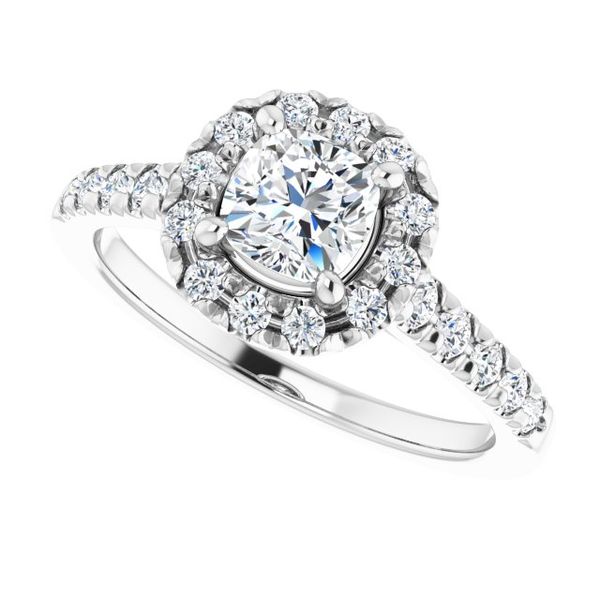 French-Set Halo-Style Engagement Ring Image 5 Swede's Jewelers East Windsor, CT